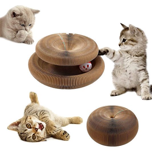 Cat Scratching Board, Interactive Scratch Pad Cat Toy with Toy Bell Ball