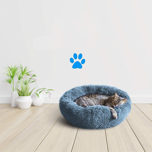 Round Fluffy Dog Bed, Multiple Colors, Sizes, Washable - Helps with Anxiety and Orthopedic Comfort
