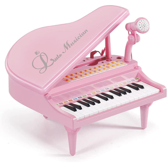 31 Keys Little Pink Piano for Girls with Microphone Electronic Organ Music Keyboard for Kids