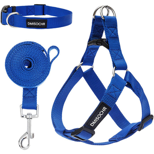 Caando No Pull Dog Harness - Step in Easy Walking Dog Harness and Leash for Small Medium Large Dog - Escape Proof Adjustable Soft Nylon Full Body Dog Harness Leash Collar Set