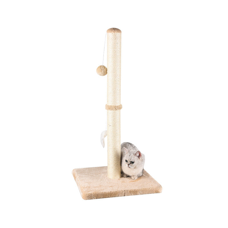 Petrue Cat Scratching Post, Claw Scratcher with Sisal Rope and Covered with Soft Smooth Plush, Vertical Scratch, Modern Stable Design