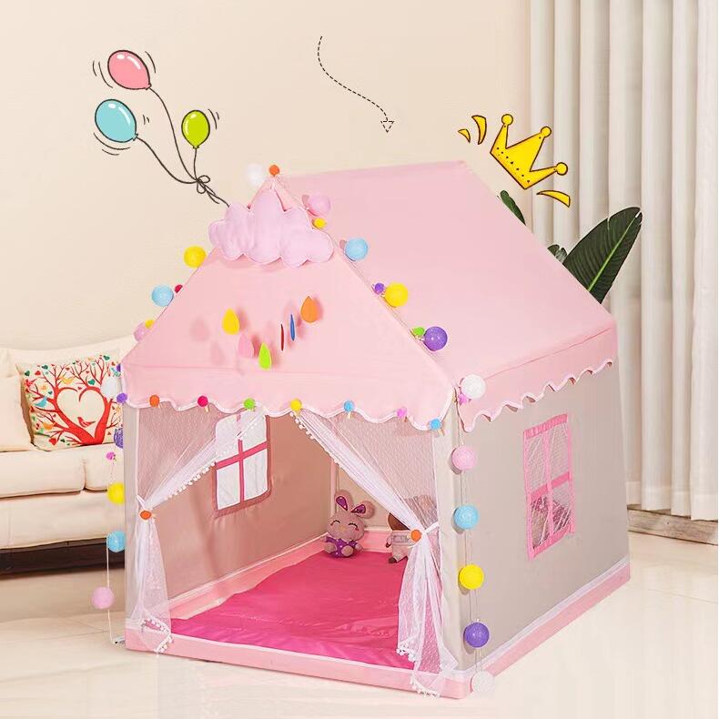 Onekey Princess Tent Girls Large Playhouse Kids Castle Play Tent with Star Lights Toy for Children Indoor and Outdoor Games