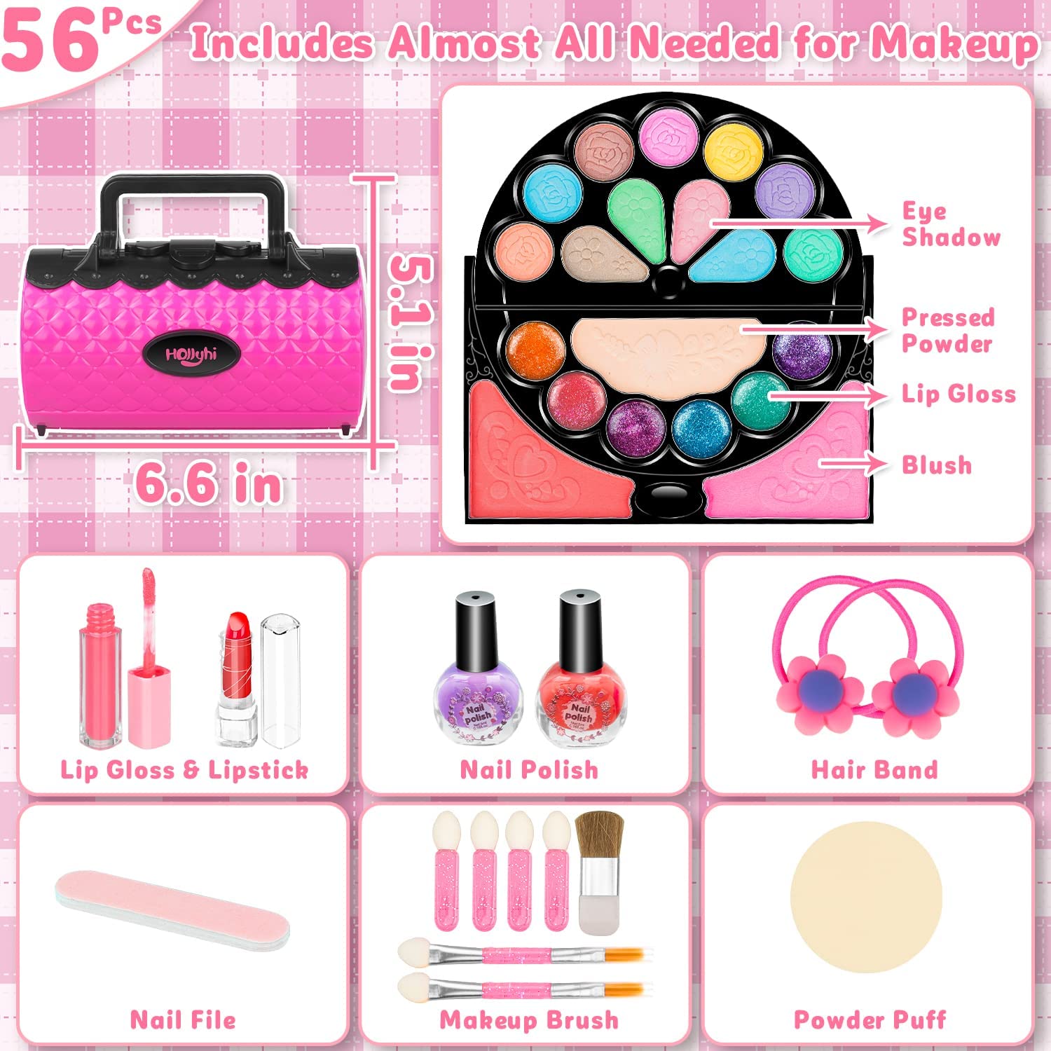 Washable Kids Makeup Kit for Little Girls Real Makeup Toy Set Pretend Makeup  Set
