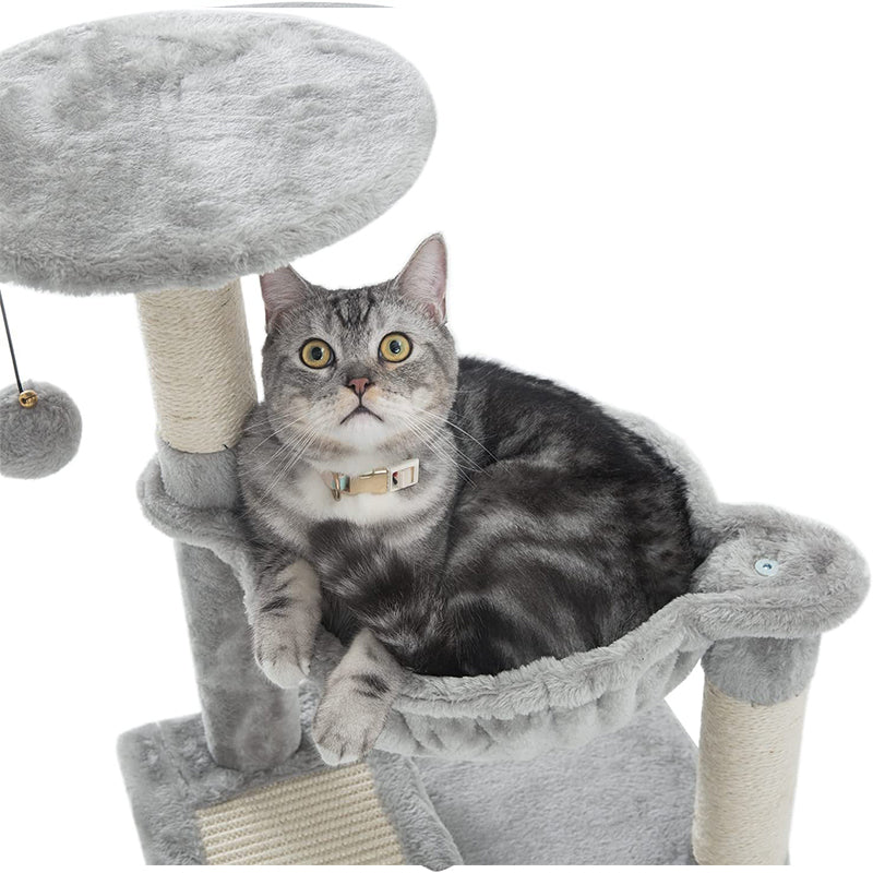 Cat Tree, Small Cat Condo Towe with Hammock, Sisal Scratchingh Posts for Kitten