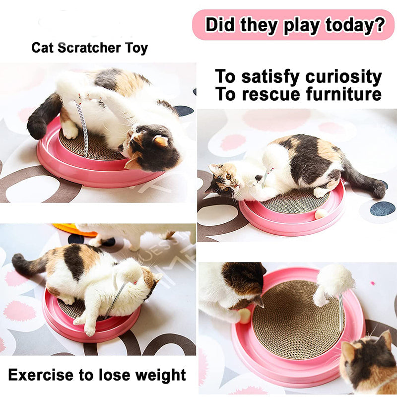 Cat Toy, Scratch pad,Scratching Toy,Post Pad Interactive Training Exercise Mouse Play Toy with Ball