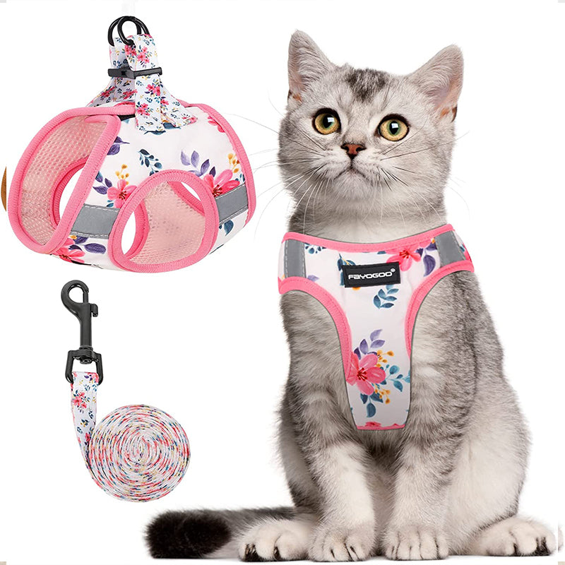 Cat Harness and Leash for Walking Escape Proof, Lifetime Replacement