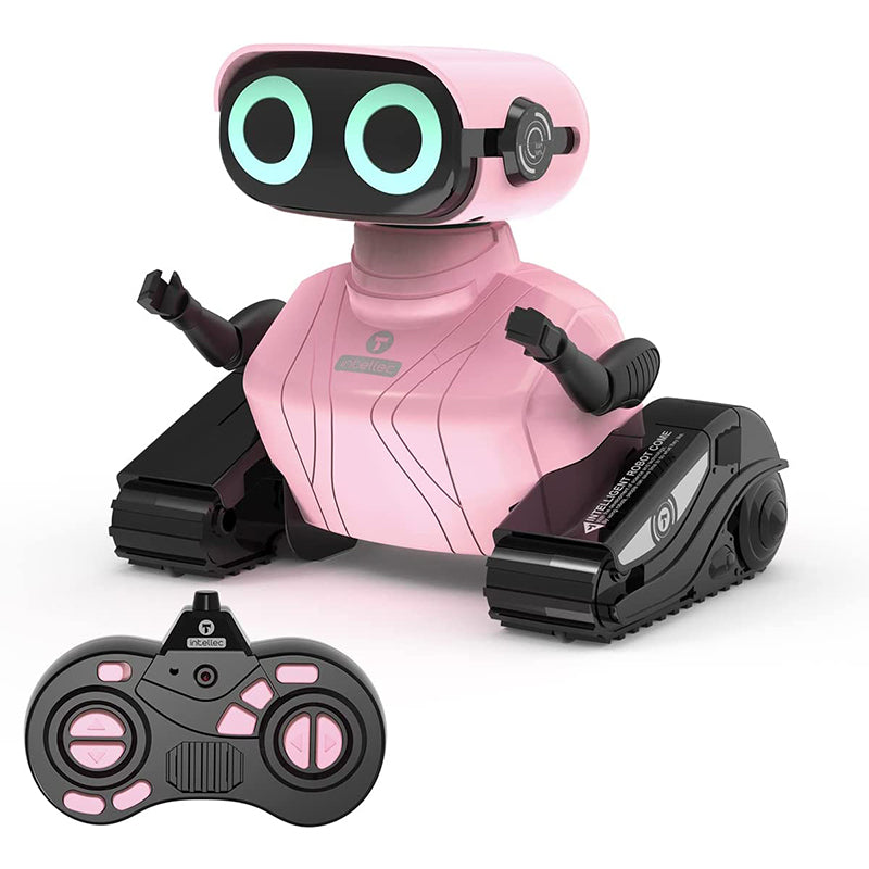 Remote Control Robot Toys, 2.4GHz RC Robots for Kids with Flexible Head & Arms, Dance Moves, Music and LED Eyes, Birthday Gifts for Children Boys Girls Age 5-7 (Pink)